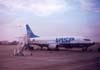 Boeing 737-3L9, PP-SOT, com as cores da VASP. Anteriormente, esse avio voou na Maersk Air, com o prefixo OY-MMY. (05/11/1995) Foto: Jnior JUMBO - Grupo Ases do Cu.