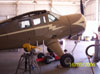Fuselagem do Stinson Reliant AT-19 na oficina de restauração.